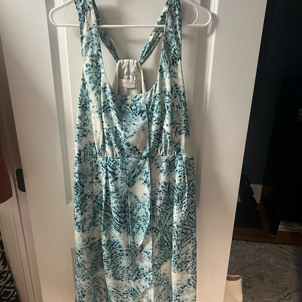 Jessica Simpson Blue and White Patterned Dress